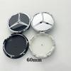 Zrvmt3 2025 Hot 4pcs 60mm Black Silver Car Wheel Center Hub Cap Badge Logo Cover Accessories For Mercedes Benz W205 W204 W203 A C E B C