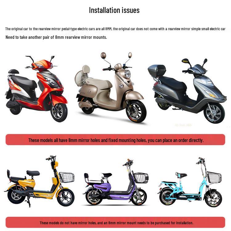 Электромобиль 8 мм Универсальное зеркало заднего вида для Niu N1/N1S/M1U1 Зеркало заднего вида Little Turtle King
