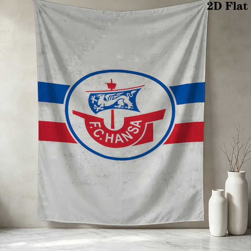 Fc Hansa Rostock Wall Tapestry Aesthetic Wall Hanging Printed Fabric Blanket Decorative Tapestries For Bedroom Living Room Home Decor