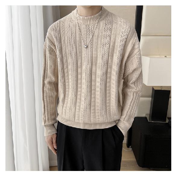 Круглый ворот свитера Мужская мода бренд красивая осень и зима майка новые мужские изящные облегающие топы