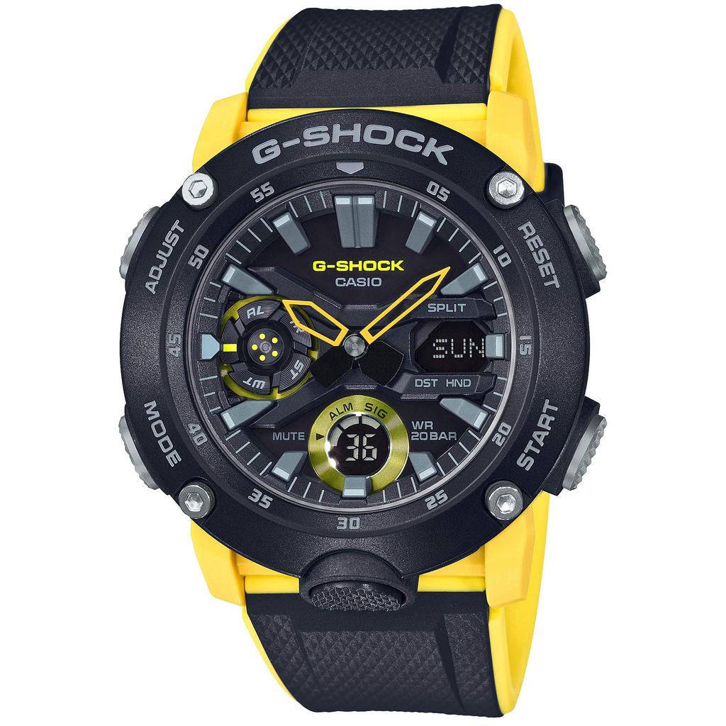 Casio G-SHOCK Men's Watch GA-2000-1A9JF Carbon Core Guard, Yellow, Japanese Model