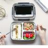 Leak-Proof Stainless Steel Lunch Box with 3 Compartments - Durable, Easy-Clean Bento Container for Students & Office Workers