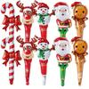 10-Pack Christmas Handheld Stick Aluminum Foil Balloons Suitable for Christmas Themed Party Decorations