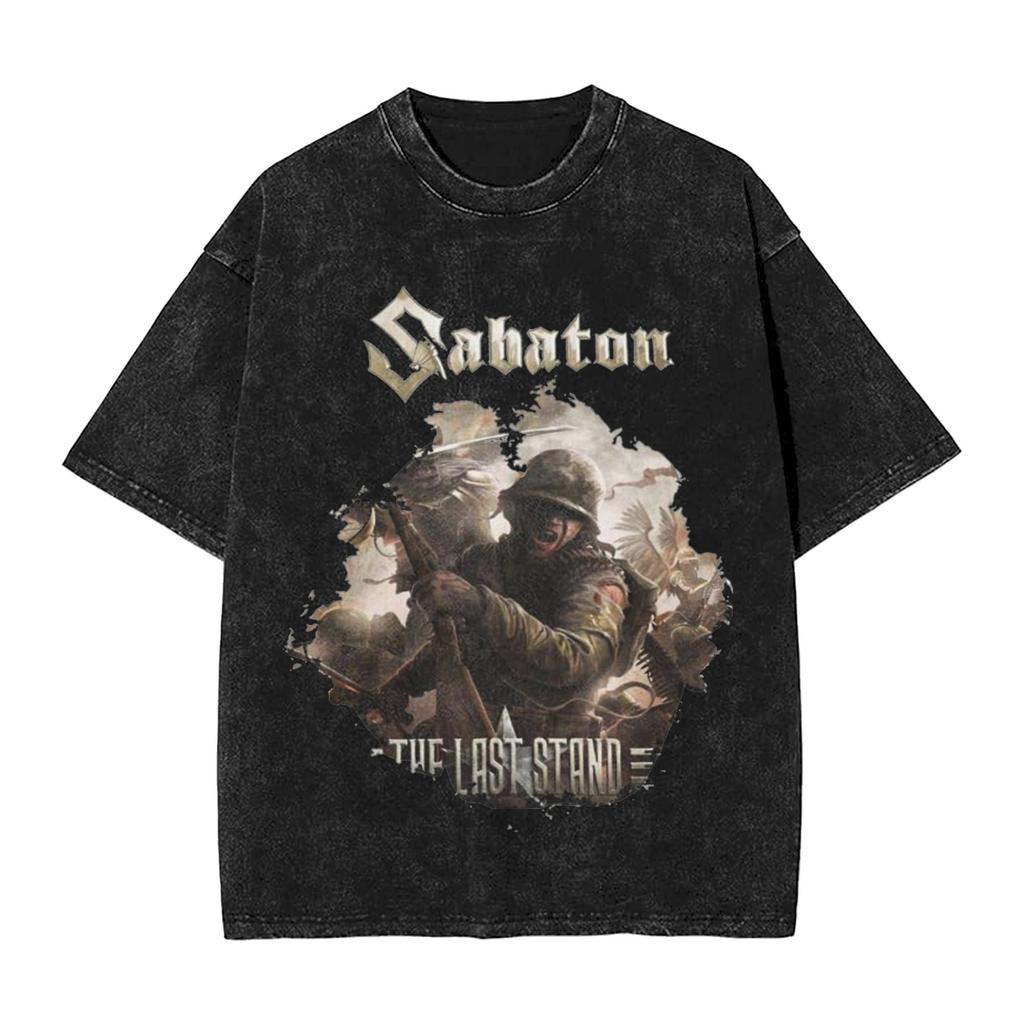S-Sabatoned Metal Punk Rock Band Shirt Vintage Washed Style For Men Women Pure Cotton T-Shirts Tee Clothing