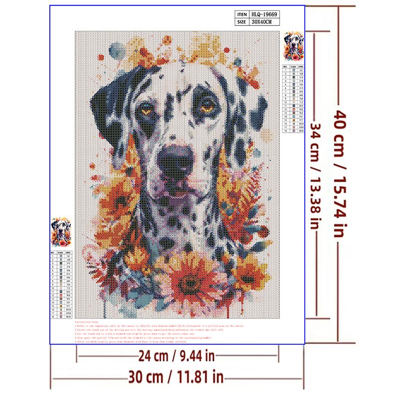 5d DIY Diamond Painting Cross Stitch Cute Animal Dog Diamond Embroidery Flowers Mosaic Full Round Drill Home Decor