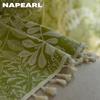 1 шт. NAPEARL богемный ретро деревенский зеленый растительный узор полузатеняющие шторы для маленьких окон, балкона, домашний декор