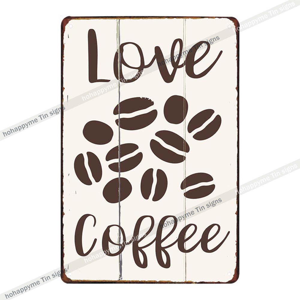 Coffee Metal Wall Art Poster Iron Painting Signs Vintage Decoration Cafe Bar Pub Club Plaque Home Decor Plates 20x30cm