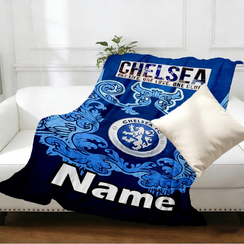 Custom Name Personalized Chelsea F.C Print Blankets, Home Decor, Bedroom, Sofa, Camping, Couch, Gifts for Birthday Christmas