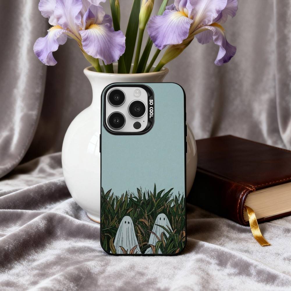 L-Little G-Ghost A-Art Phone Case For iPhone17,16,15,14,13,12,11 Plus,Pro Max Black Candy silver phone case