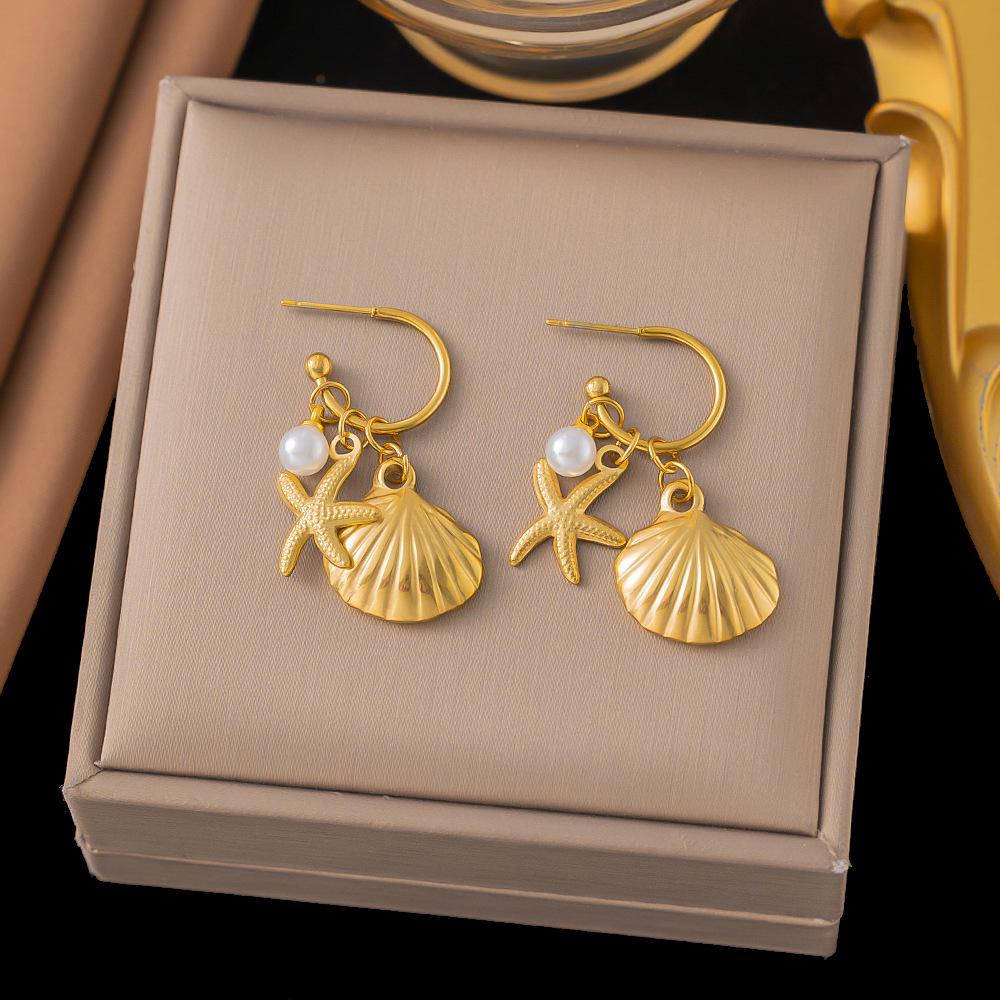 Elegant Retro Stainless Steel Earrings with Exaggerated Design for Women