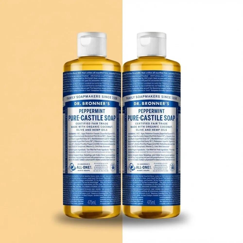 Dr. Bronner's Peppermint Pure Castile Soap Body Wash 475ml (2 bottles)