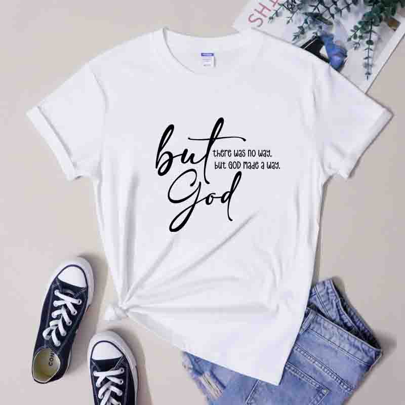 100 Cotton But God TShirt Casual Unisex Jesus Bible Verse Tee Top Religious Unisex Christian Apparel Faith Based Gifts For Her