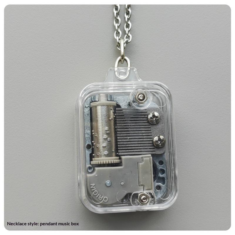 Mini Transparent Music Box Keychain Portable Melodic Decor Multiple Vibrant Colors Pendant for Key Ring Bag Valentine's Day Gift