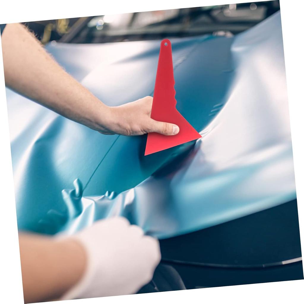 Housoutil Car Vinyl Wrap Squeegee Triangle Scraper for Auto Window Tint and Decal Application Flexible Plastic Tool with Hanging Hole 8.3X4.7X0.4