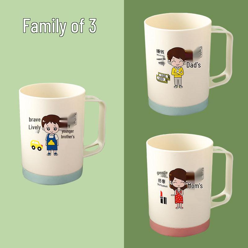 Family Toothbrush Cup Set: Parent-Child, 3-5 Person Oral Hygiene Kit with Mouthwash Cups
