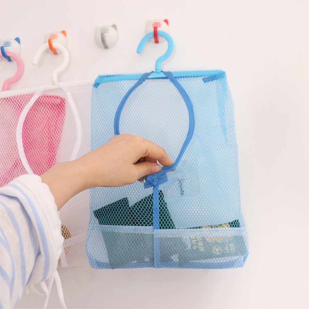 3PCS Quick Dry Hanging Mesh Storage Bag Breathable Clothespin Mesh Bag Mesh Storage Basket Closet