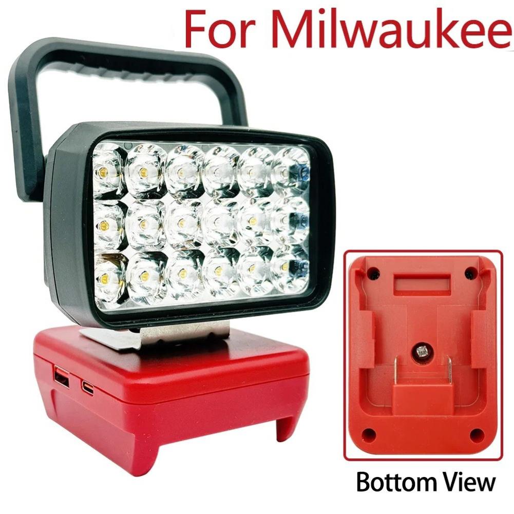 Powerful 1500 Lumen 18 LED Work Light with Type C Charging Low Voltage Protection for 18V 20V Lithium Battery Use