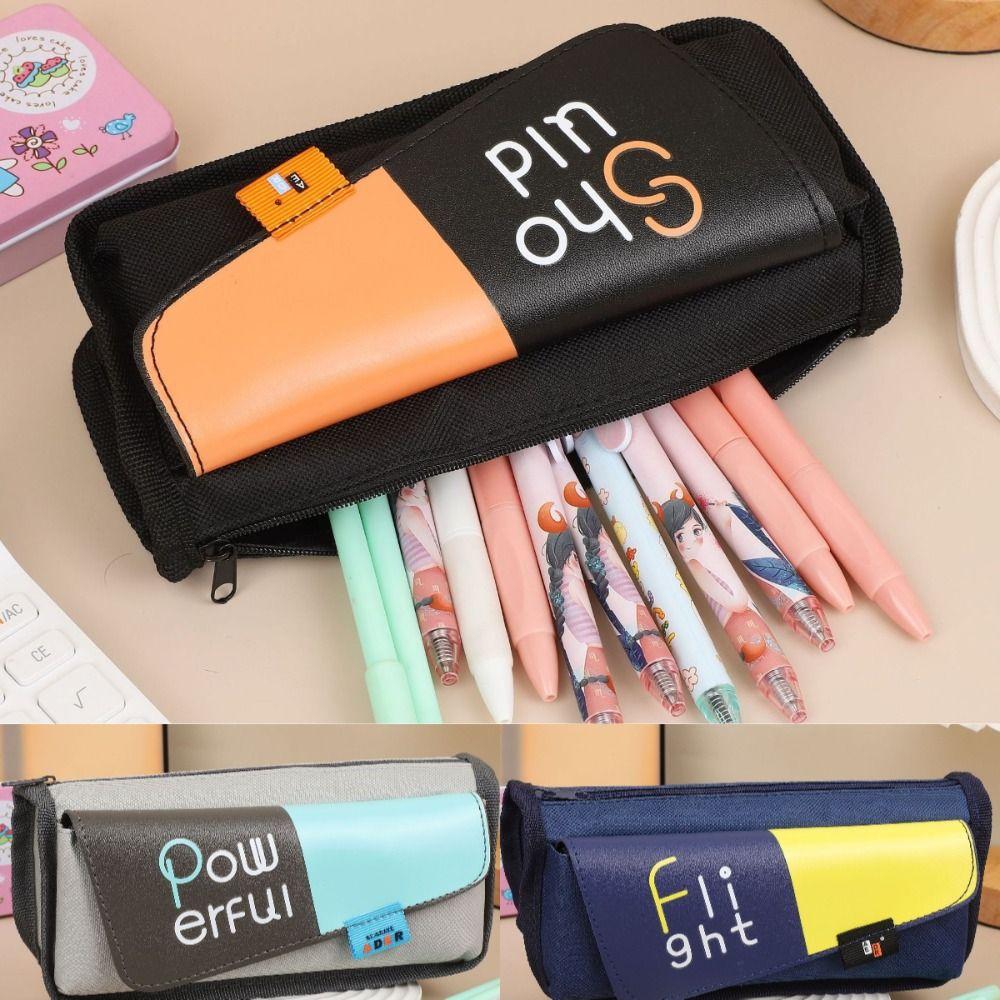 Multi Functional Pen Bag Transparent Pencil Case Cute Stationery Bag Business Card