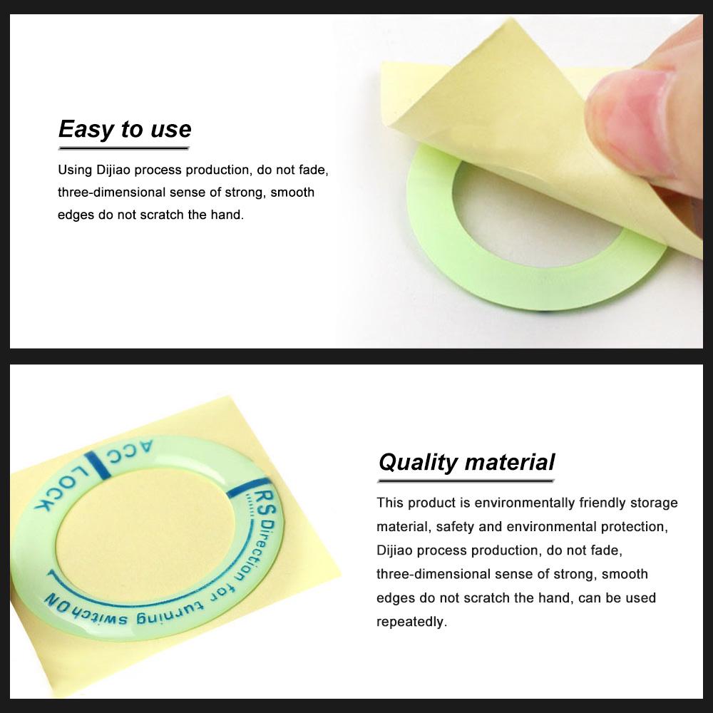 Крышка выключателя зажигания автомобиля светящаяся наклейка на отверстие для кольца для ключей