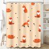 Очаровательная мультяшная лиса, узор, занавеска для душа, водонепроницаемая ткань, декор для ванной комнаты, украшение для дома, 3D печать, оранжевый, белый, разноцветный, А