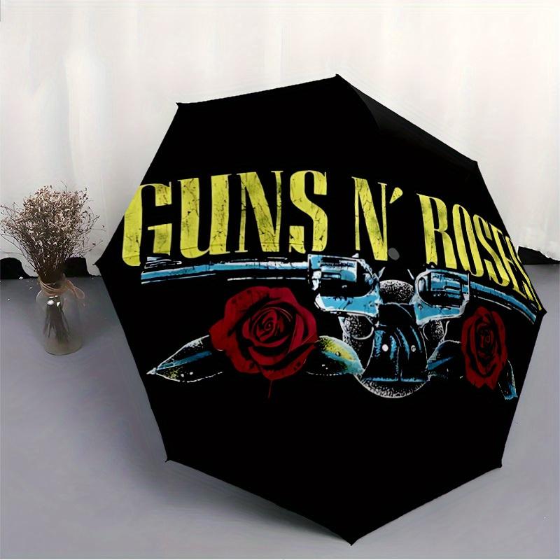 1 шт. Автоматический зонт Guns N' Roses, прочный железный каркас и пластиковая ручка, подарок для мужчин и женщин, прочная конструкция, игривый дизайн yy250826109