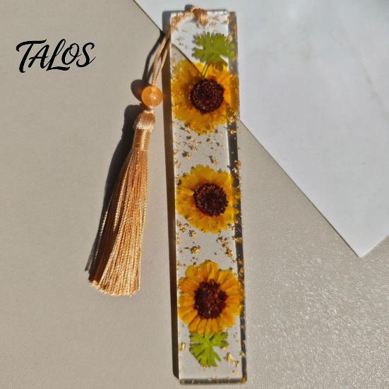 Закладка для книг Talos из смолы с настоящими цветами, 12 месяцев, закладка для страниц из сушеных цветов, ручная работа, закладка из прессованных цветов для читателей, подарок любителям книг