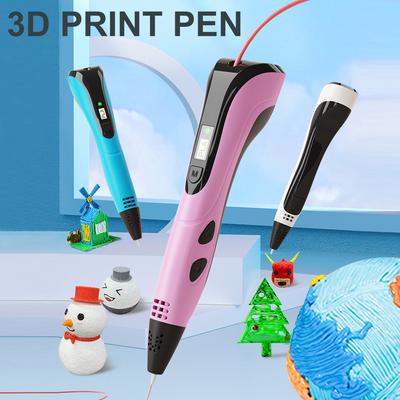 НОВАЯ 3D-ручка для печати 2024 года, набор 3D-ручек для детей, детский день рождения, рождественский креативный подарок «сделай сам», ЖК-дисплей с нитью PLA