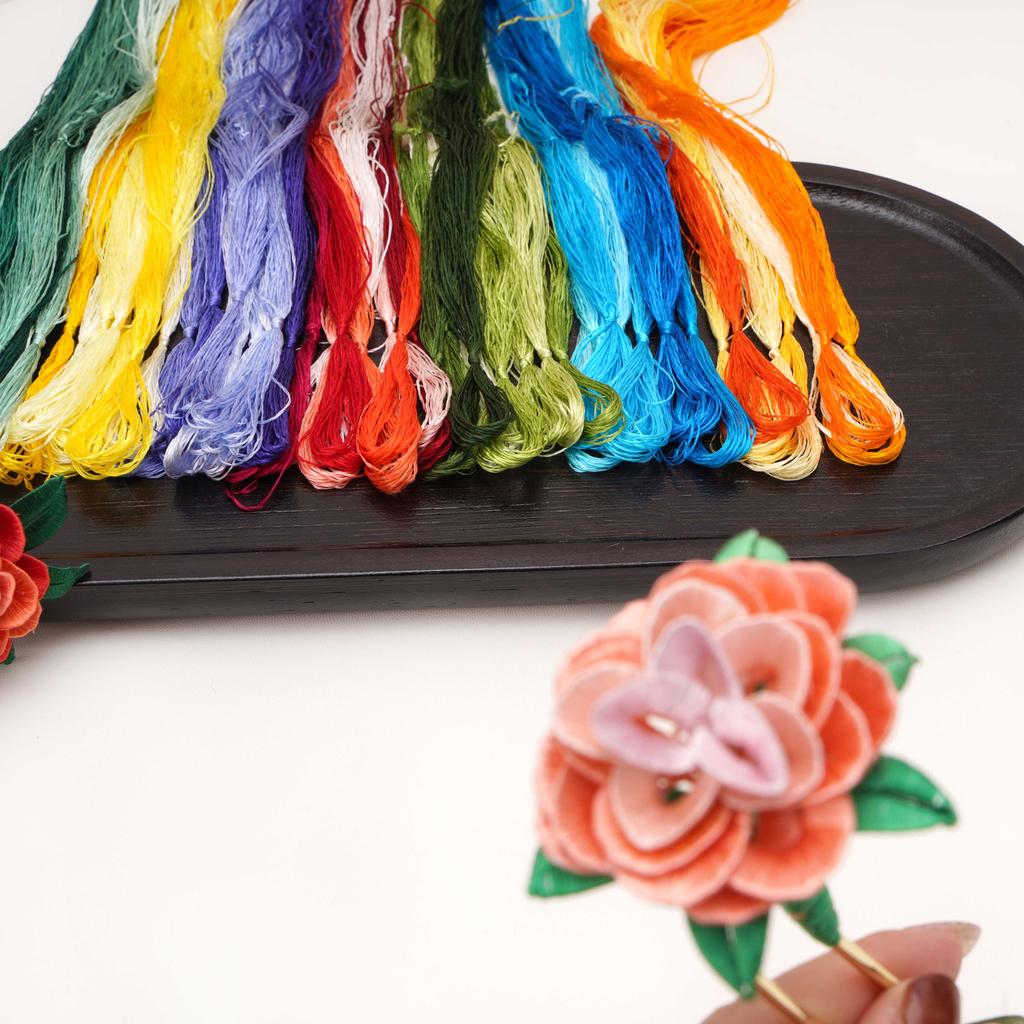 8шт x 20м шелковая нить с низкой круткой для изготовления украшений из бархатных цветов своими руками