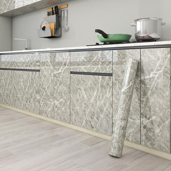 Мраморные обои самоклеящиеся водонепроницаемые контактные глянцевые самоклеящиеся маслостойкие наклейки для дверцы шкафа кухонной столешницы