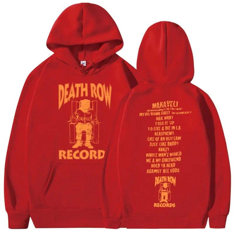 Death Row Records Hoodie Unisex_s Women_s High Quality Weeknd Hooded Hoodie Polar Fleece Y2k Sweatshirts Unisex Women Pullover