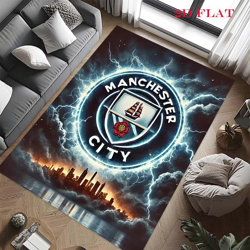 Ковер с логотипом MCFC для гостиной, спальни, дома, декора дивана, нескользящий коврик для игр детей