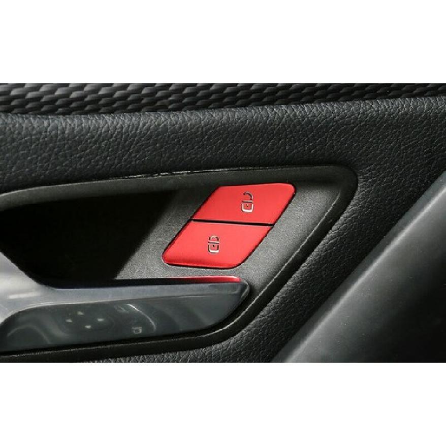 Car Inner Door Red Aluminum lock button Sticker Trim Fit For Benz GLE GLS 20-22