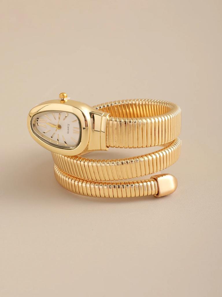 1pc-High Quality and Fashionable Women's Snake Head Alloy Case Exquisite and Luxurious Quartz Women's Watch