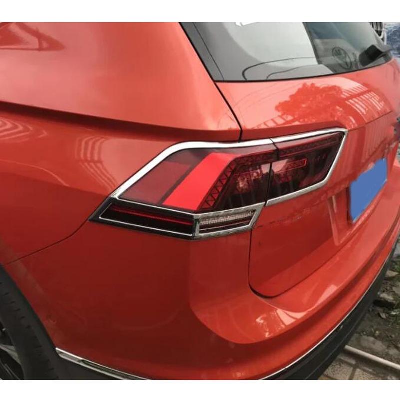 Для Volkswagen VW Tiguan L MK2 2016 2017 2018 АБС Хром Накладка Задний Фонарь Задняя Задняя Рамка Крышка Автомобильной Фары Наклейка 4 шт.