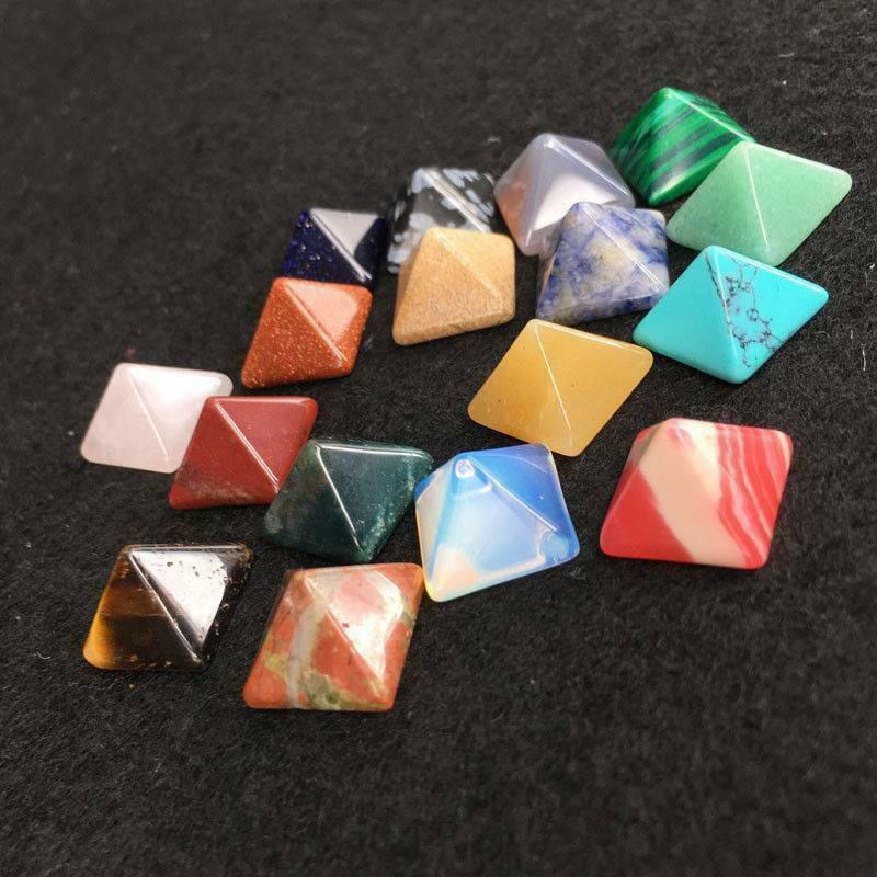 Authentic Natural Quartz Chakra Pyramid Stone Set For Meditation Healing And Spiritual Growth