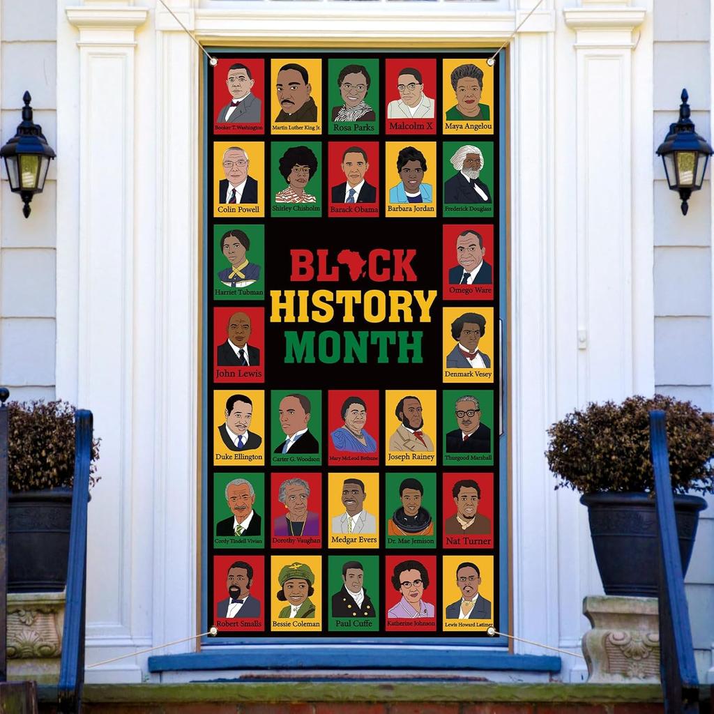 Black History Month Door Cover n n Holiday Art Posters Classroom Door Banner Photography School Home Porch Decoration
