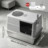 Увеличенная версия Side Door Openable Full Enclosed Stainless Steel Cat Litter Box с прилагаемым совком