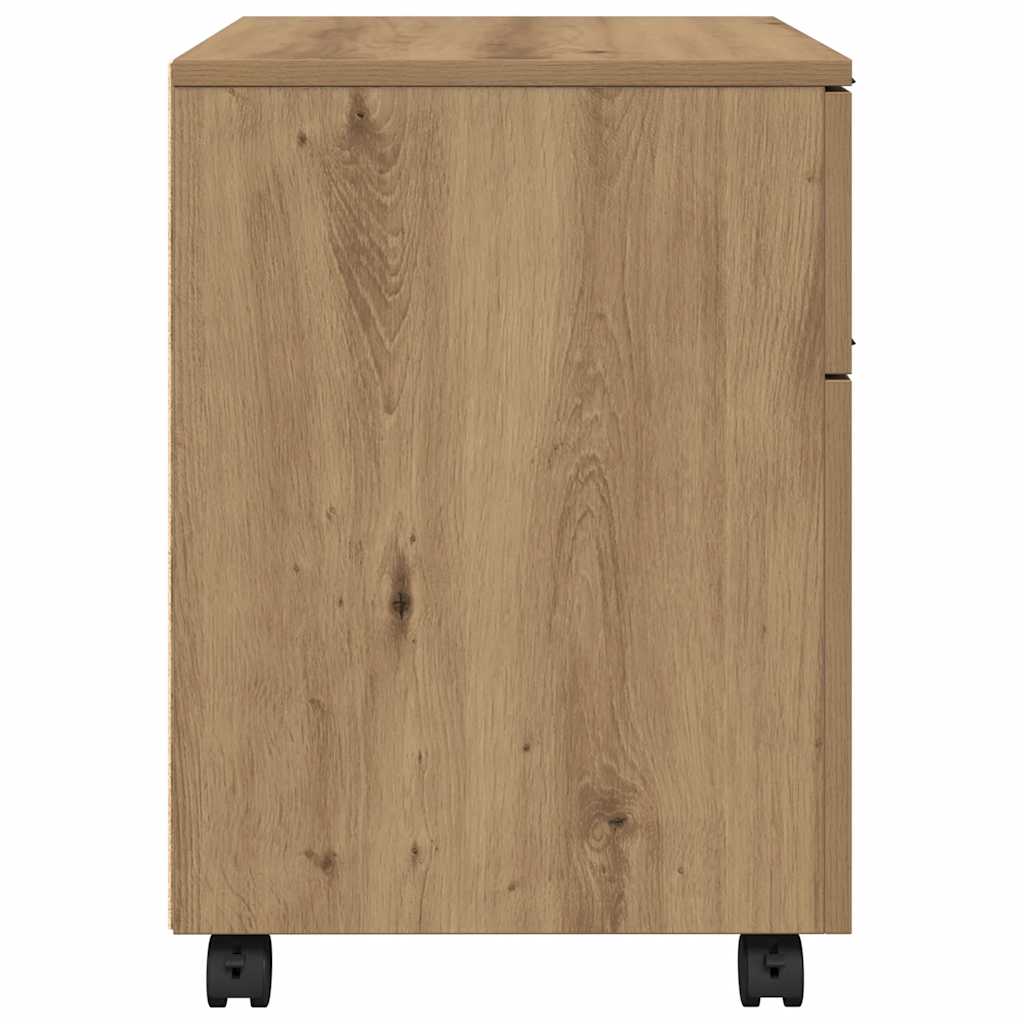 vidaXL Mobiler Aktenschrank mit Rollen Artisan Eichen-Optik 45x38x54cm