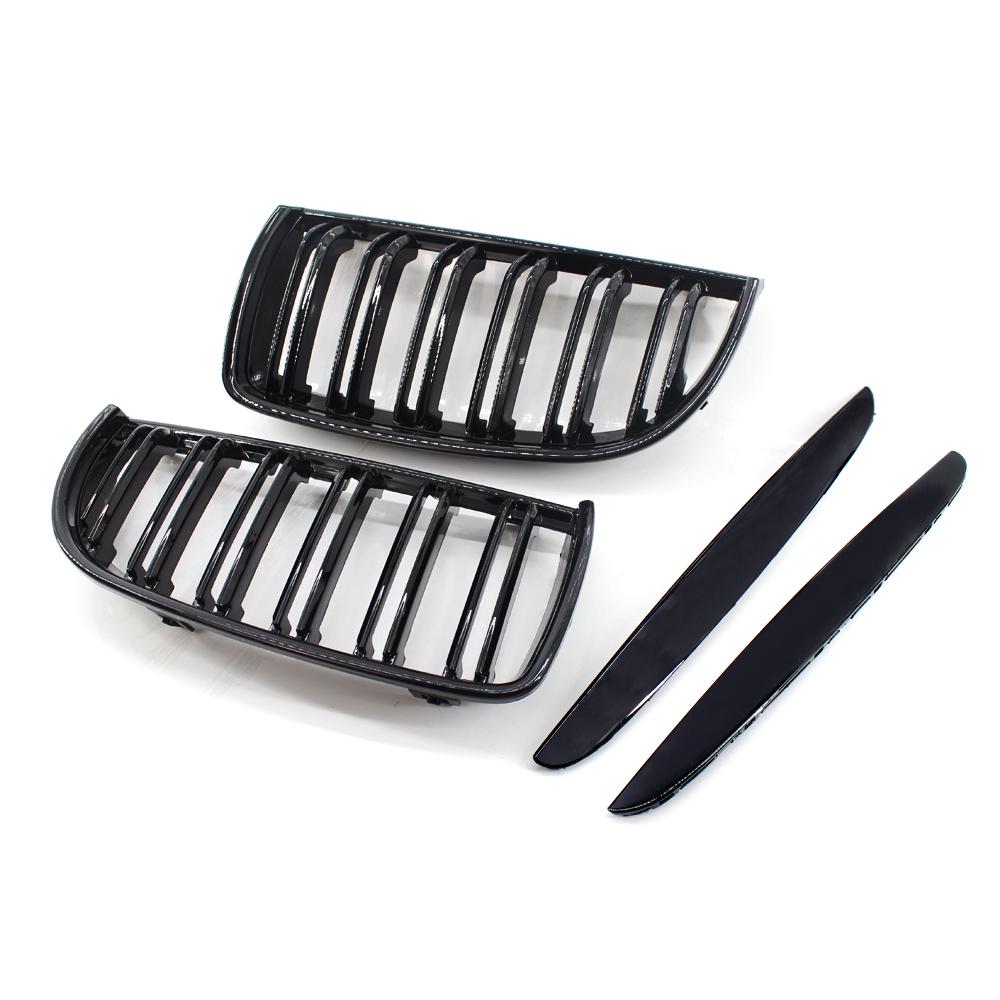 2 шт., глянцевый черный передний бампер, капот, решетка для почек, замена гоночной решетки для BMW E90 4 двери