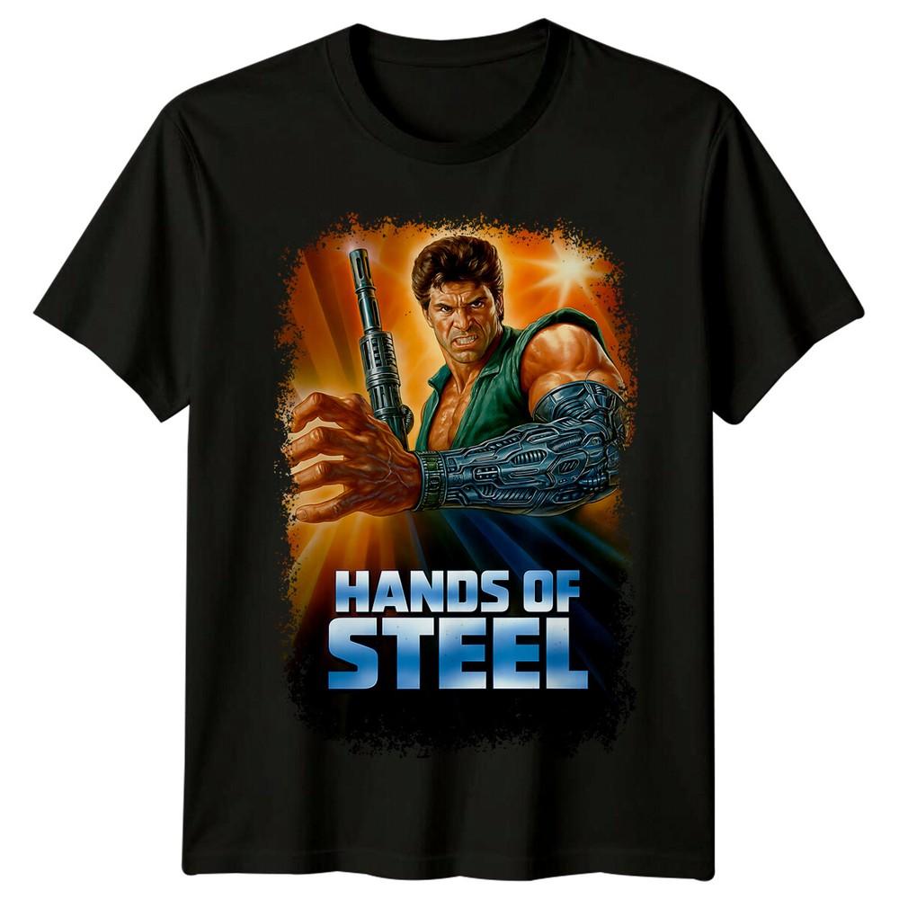 Hands of Steel (1986) Movie Poster Inspired T-Shirt Retro 80s Tee
