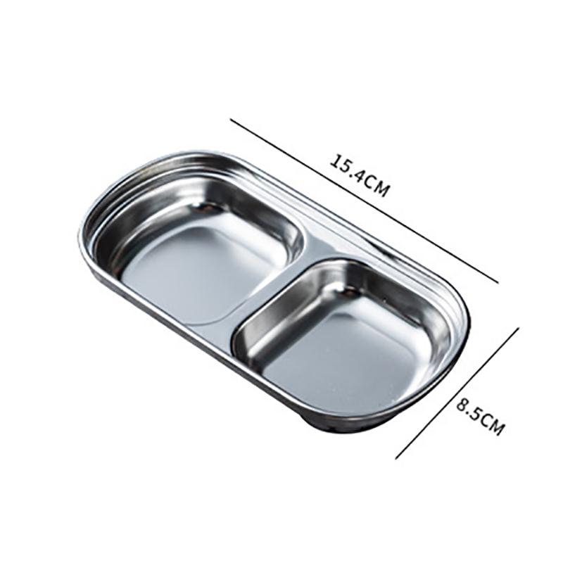 Блюдо для соуса из нержавеющей стали, многосекционная тарелка для приправ, золотистого цвета, утолщенная, тарелка для макания для корейского барбекю, блюдо для пикника на открытом воздухе, кемпинговая посуда