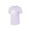 Sport Casual Training Fitness Running Comfortable Breathable Logo Letter Round Neck Short Sleeve T-Shirt SS24 Women Tops Light-Purple DX7907-545