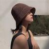 Summer Hat Versatile Solid Color Short Basin Knitted Straw Hat Fashion