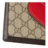 Gucci GG Supreme Heart-shaped Detailed Mesh Stripes Canvas Hand Shoulder Bag Children's Beige and Dark Brown