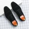 Fashion Brand Men's Fashionable Matte Leather Three Joint Pointed Business Dress Leather Shoes Fashionable Men's Lace Up Groom's Wedding