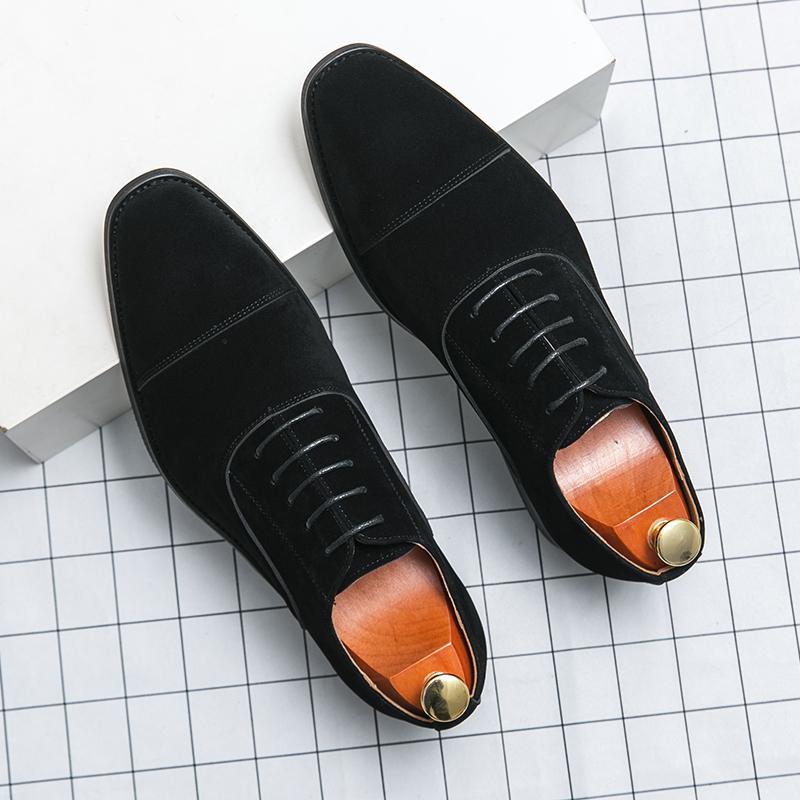 Fashion Brand Men's Fashionable Matte Leather Three Joint Pointed Business Dress Leather Shoes Fashionable Men's Lace Up Groom's Wedding