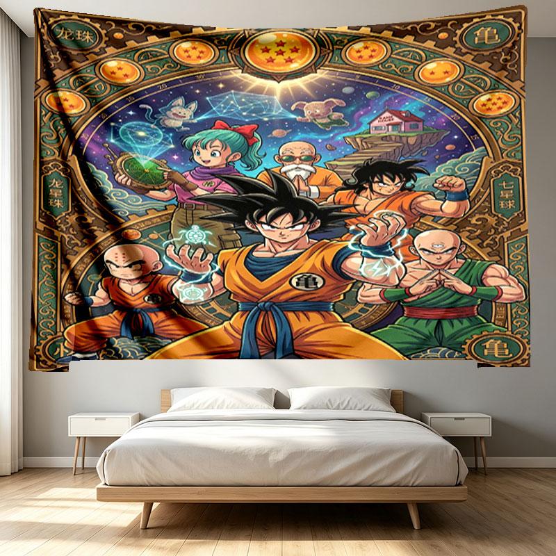 Dragon Ball Print Tapestry - Portable Wall Decor Cloth, for Home, Dorm, Travel, Bedroom, Living Room - Ideal Birthday Housewarming Gift