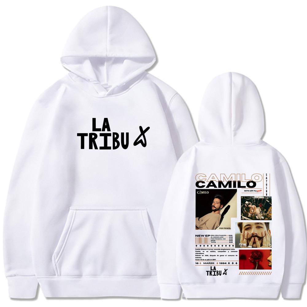Rapper Camilo Nvestro Lugar Feliz Tour Hoodie Men Women Hip-hop Loose Casual Pullover Long Sleeves High Quality Man Sportswear