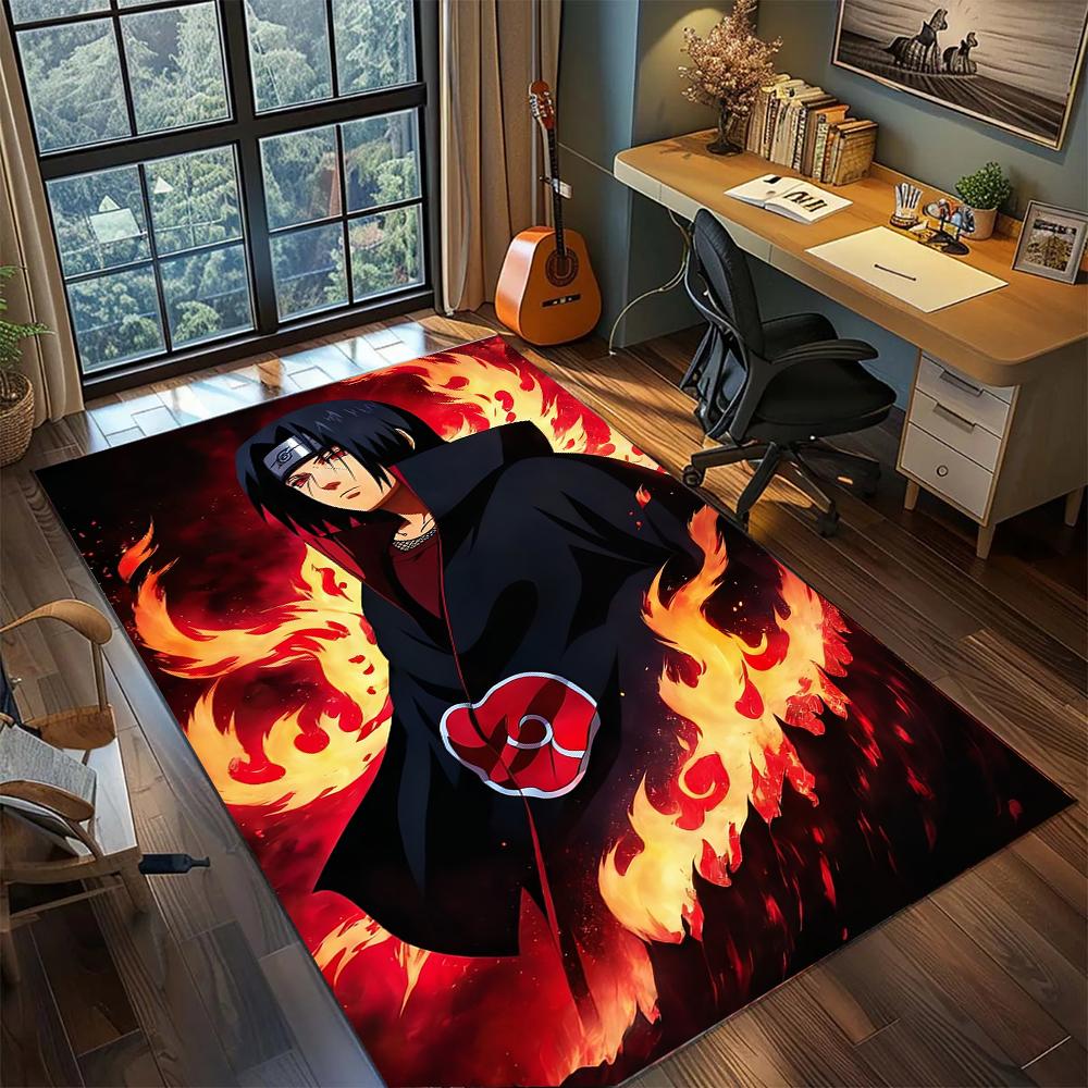 Sasuke Uchiha Curse Mark Transformation Rug Carpet Large Area Rug Non Slip Washable Floor Mat Gamer Room Bedroom Home Decor