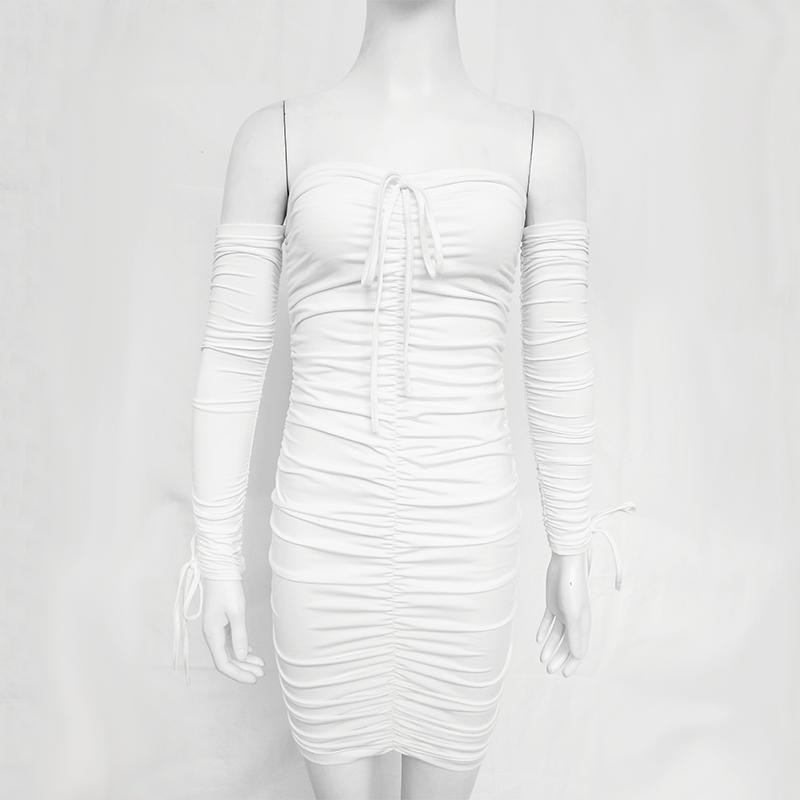 Осенне-зимнее бандажное платье женское сексуальное с открытыми плечами с длинным рукавом тонкое эластичное облегающее платье для вечеринки черное, белое, желтое, красное, кофейное, армейский зеленый, SML